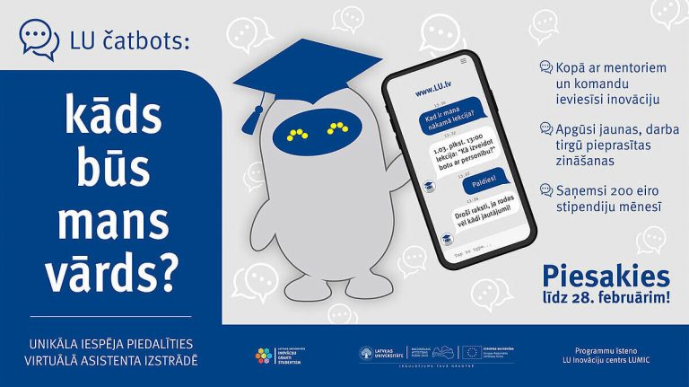 Studenti aicināti piedalīties Latvijas Universitātes virtuālā asistenta izstrādē