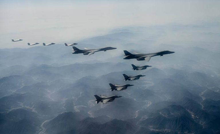 B-1B Lancer virsskaņas stratēģiskie bumbvedēji ceturto reizi kopš 2023. gada sākuma piedalās mācībās Dienvidkorejā