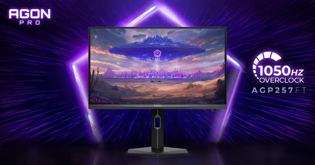 AGON PRO AGP257FT: e-sporta monitors ar oksīda bāzes Fast IPS paneli un 1000 sākotnējo Hz atsvaidzes intensitāti (1050 Hz OC)