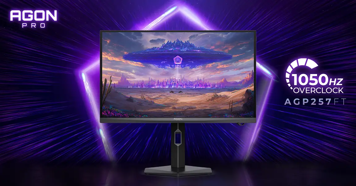 AGON PRO AGP257FT: e-sporta monitors ar oksīda bāzes Fast IPS paneli un 1000 sākotnējo Hz atsvaidzes intensitāti (1050 Hz OC)