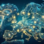 Sagatavo ilustrāciju bez tekstiem par tēmu M;akslīgais intelekts un eiropa
